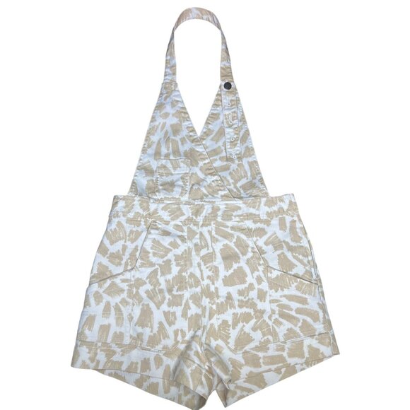 Anthropologie Maeve Gardeners Apron Shortalls Romper Neutral Women Size 6 - Picture 8 of 16